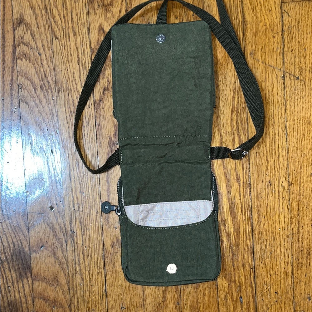 Kipling Olive Green Adjustable Crossbody Organizer Bag - Picture 6 of 15